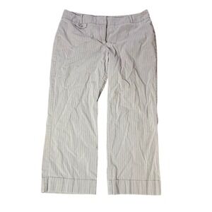 New York & Company Cropped Pants Stretch‎ Pinstripe Career Casual Size 8